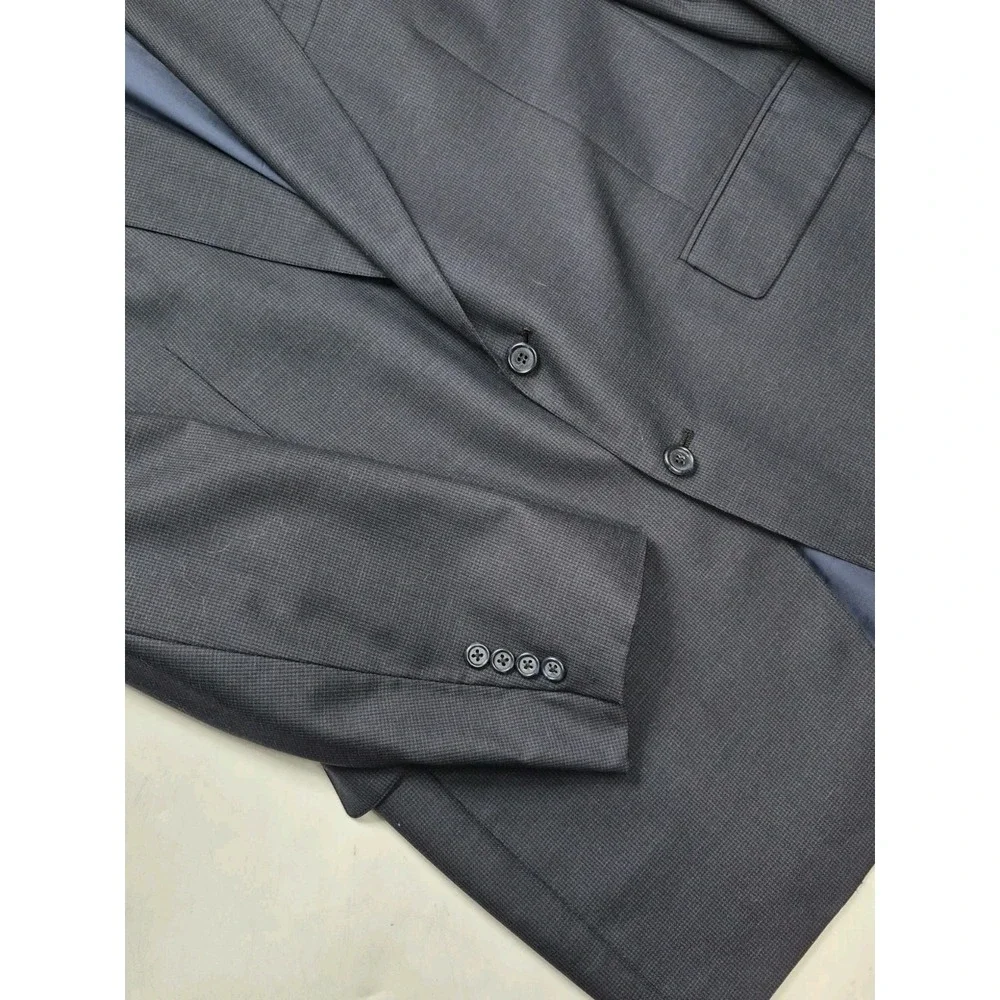 Jos A Bank Mens Wool Sports Coat 42L Navy Blue Vintage USA Made 2 Button Blazer